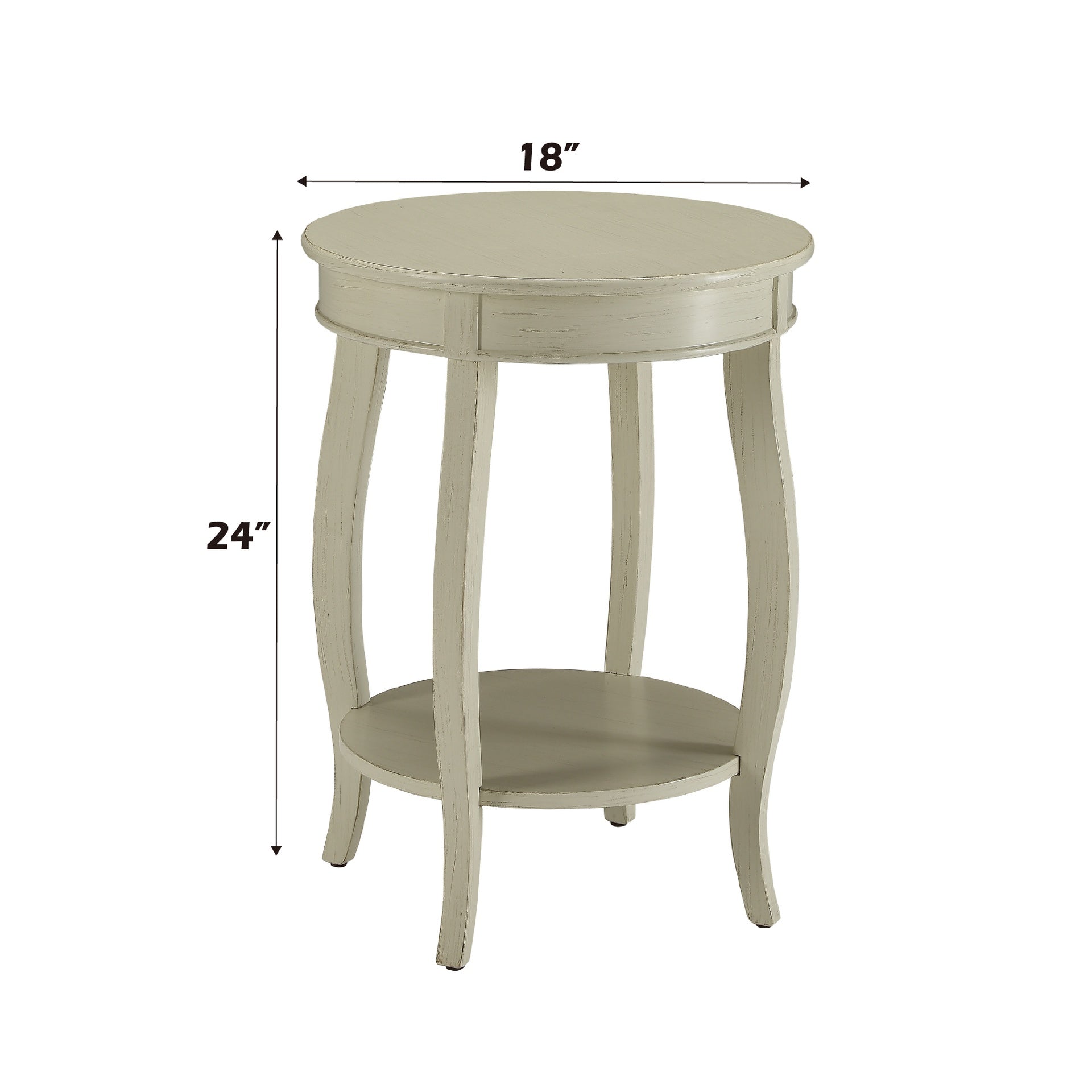 Aberta Antique White Finish Accent Table