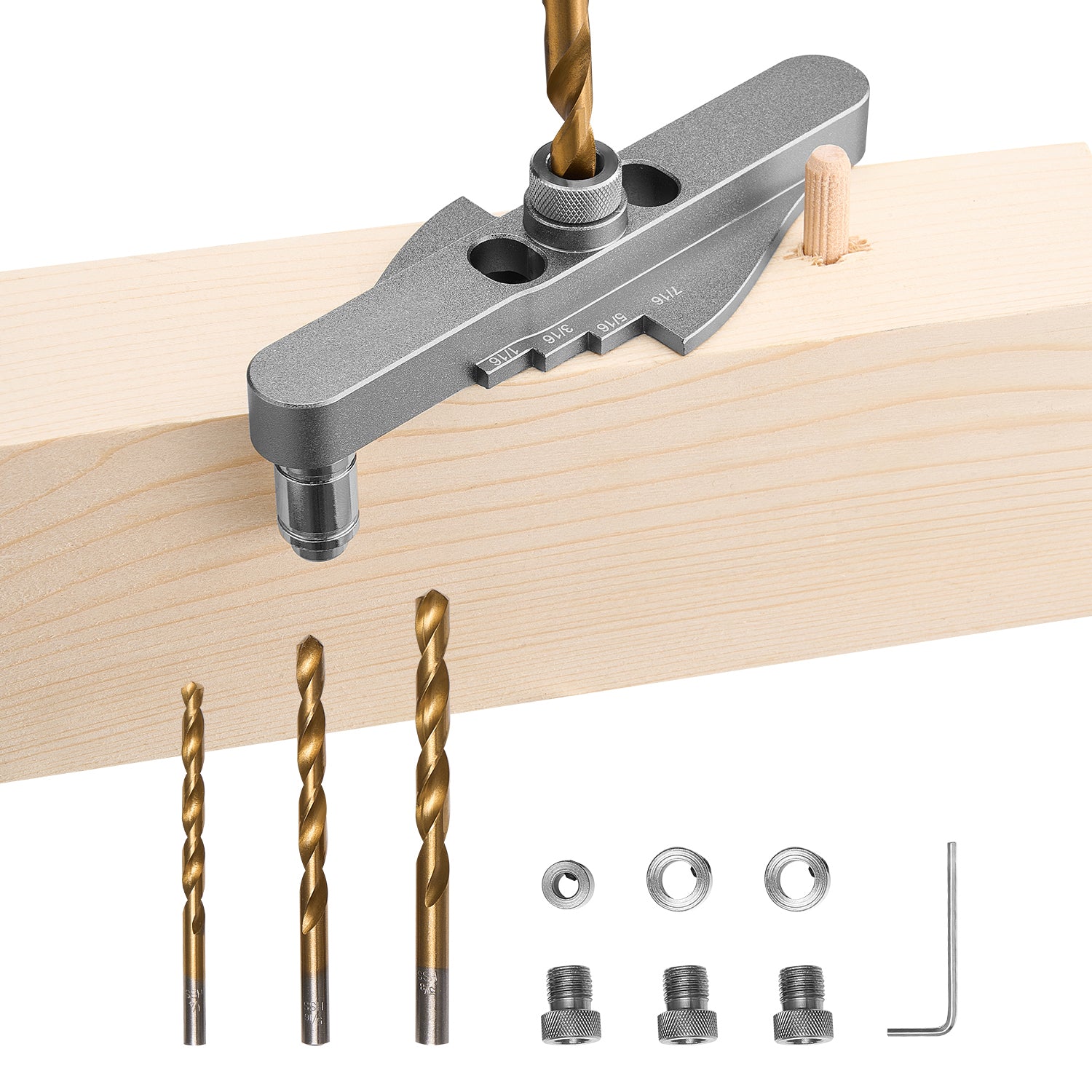 Doweling Jig Kit Self Centering Dowel Drill Jig for Woodworking with Drill Bit