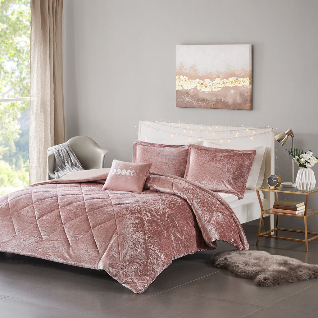 Twin/Twin XL Velvet Duvet Cover Set with Throw Pillow