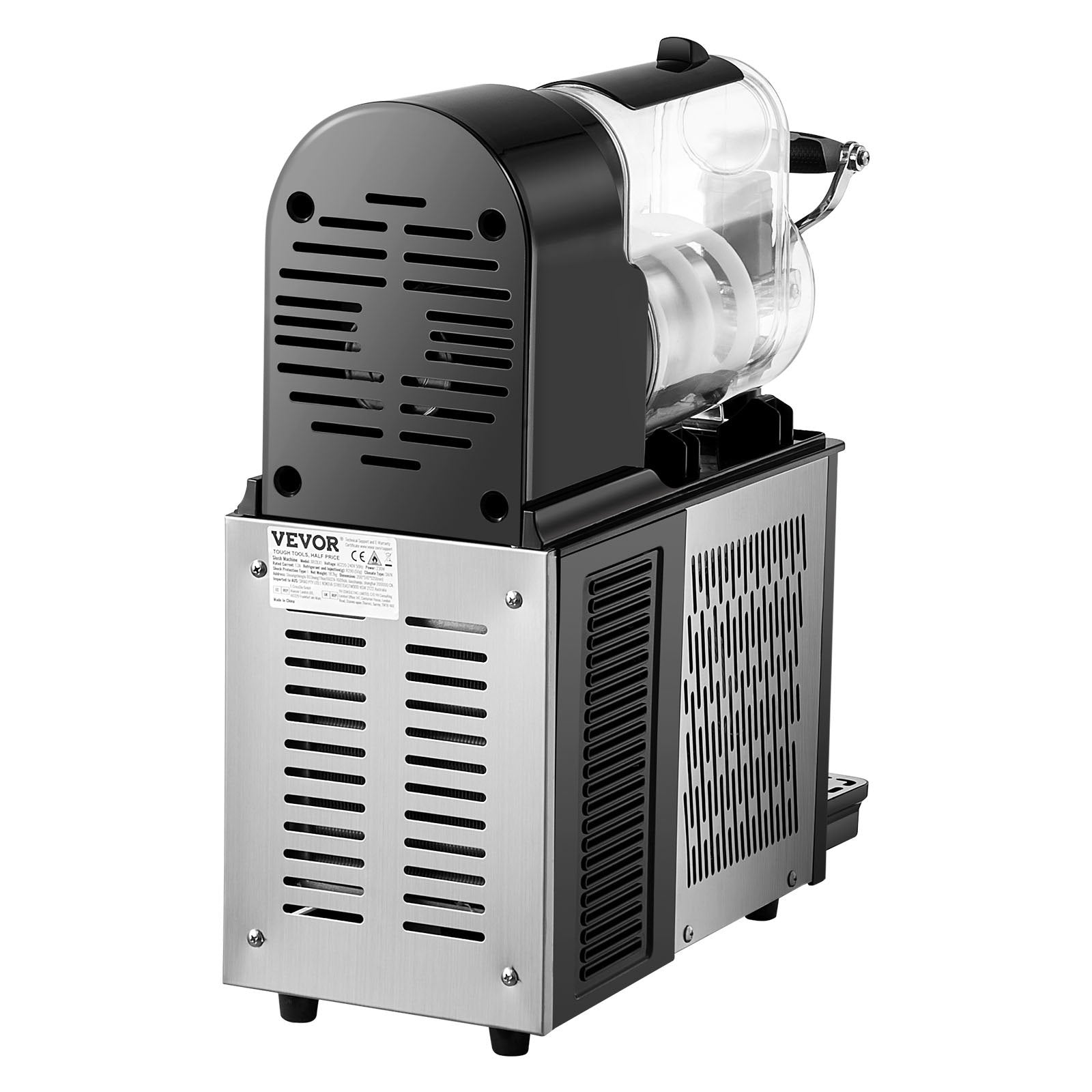 Commercial Slushy Machine, 3L Single Bowl Slush Drink Maker, 330W Frozen Drink Machine with Temperature Preservation, Stainless Steel Home Slush Frozen Drink Machine Automatic Clean, Black