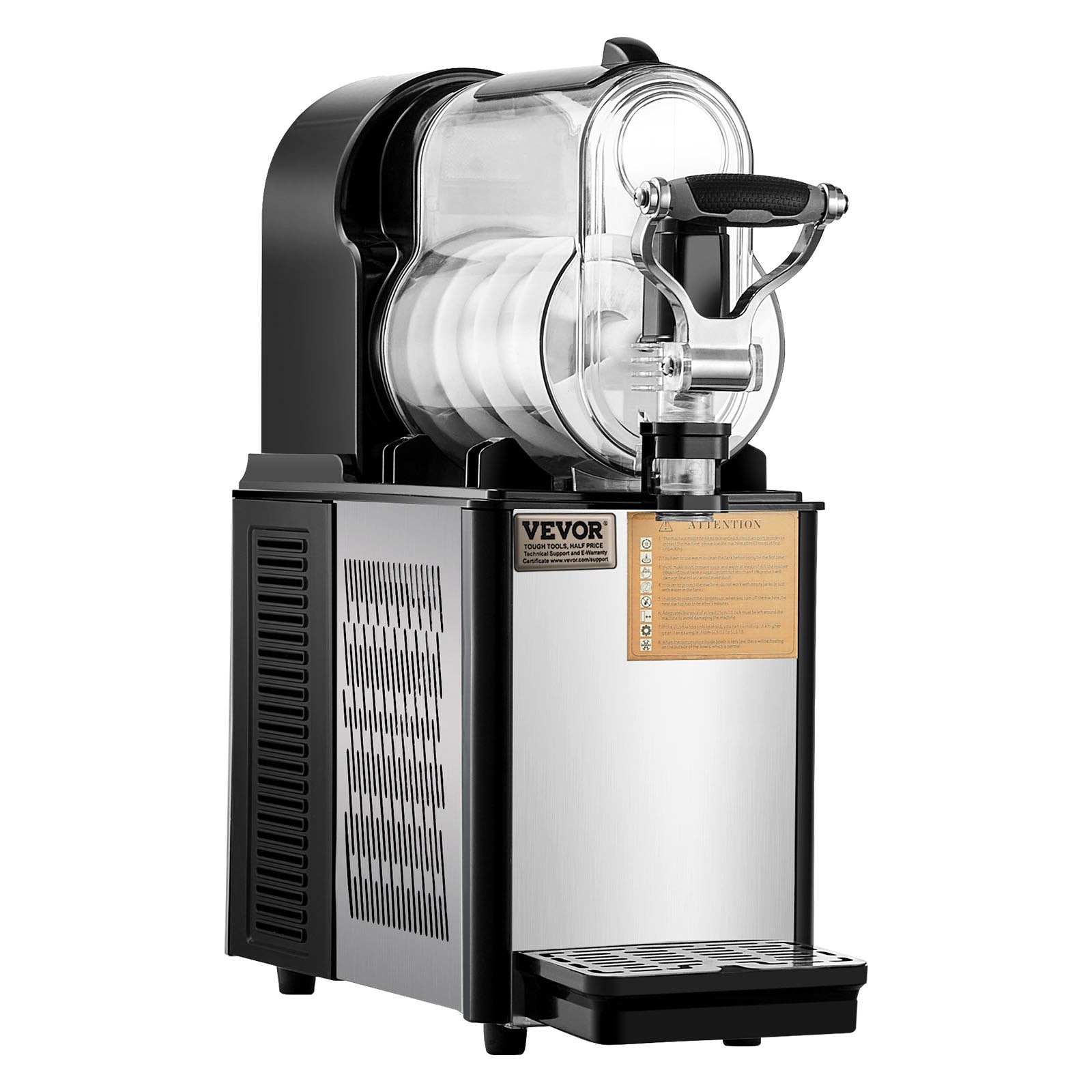 Commercial Slushy Machine, 3L Single Bowl Slush Drink Maker, 330W Frozen Drink Machine with Temperature Preservation, Stainless Steel Home Slush Frozen Drink Machine Automatic Clean, Black