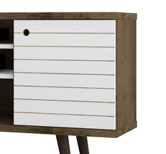 TV Stand in Rustic Brown and White