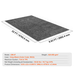 Garage Floor Mat, 8'10"x22' Waterproof Protection from Water,Snow, Rain,Mud and Oil for Cars, Non-slip Heavy Duty Containment Mat with TPE Anti-Leak Backing & Easy to Clean & Cuttable