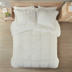 Full/Queen Shaggy Long Fur Comforter Mini Set