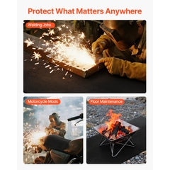 Carbon Felt Welding Blanket, 40" x 40" Flame Retardant Welding Blanket, Up to 1800°F Heat Resistant Safety Protection Blanket, 3.5mm Thickened Carbon Fiber Fireproof Insulation Mat Pad