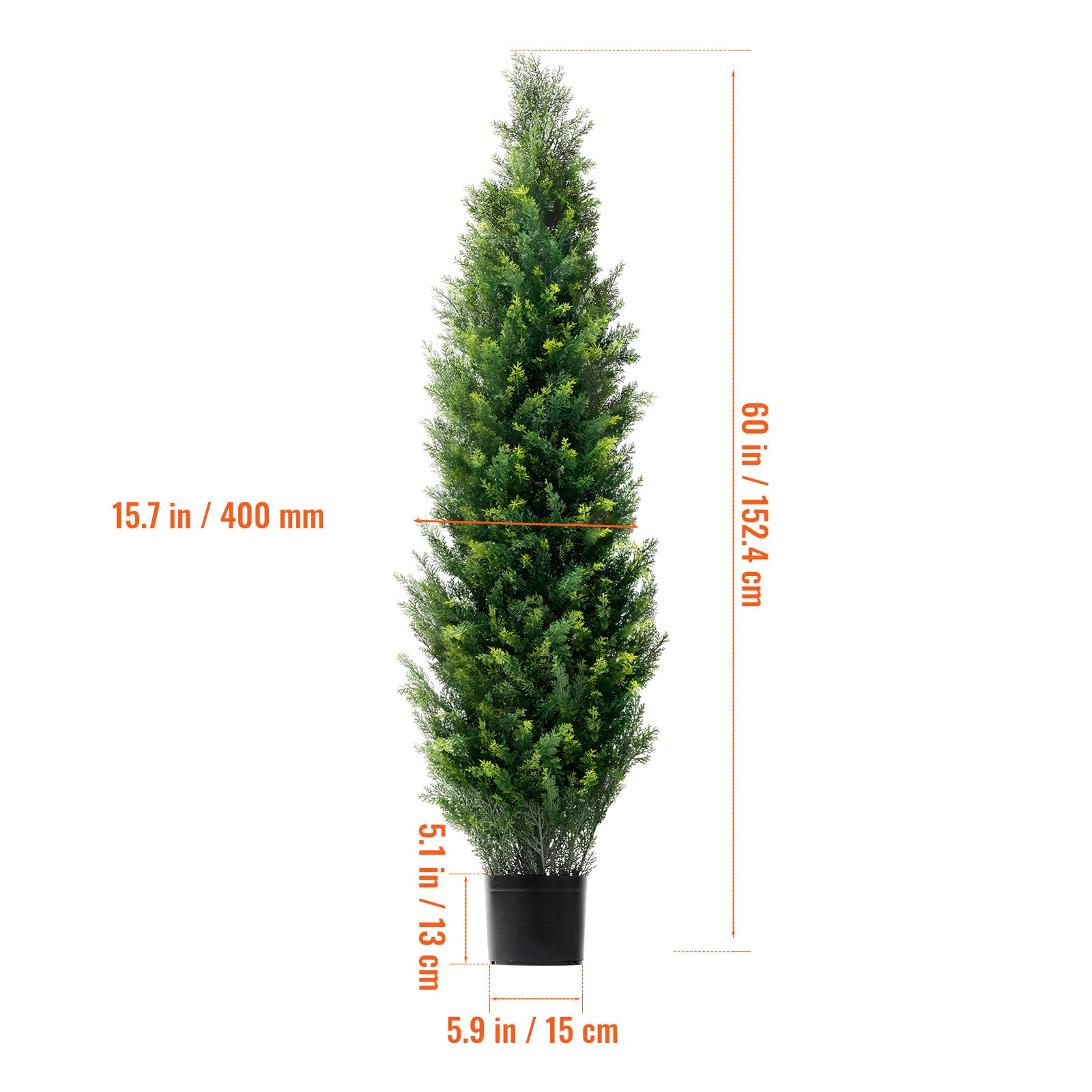 2 Pack 5' Artificial Cedar Topiary Tree Faux Plant UV Decor In/Outdoor
