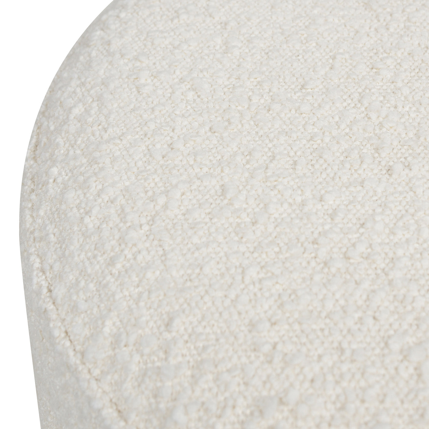 Fuji 19" Oversized Round Storage Ottoman, Ivory White Boucle