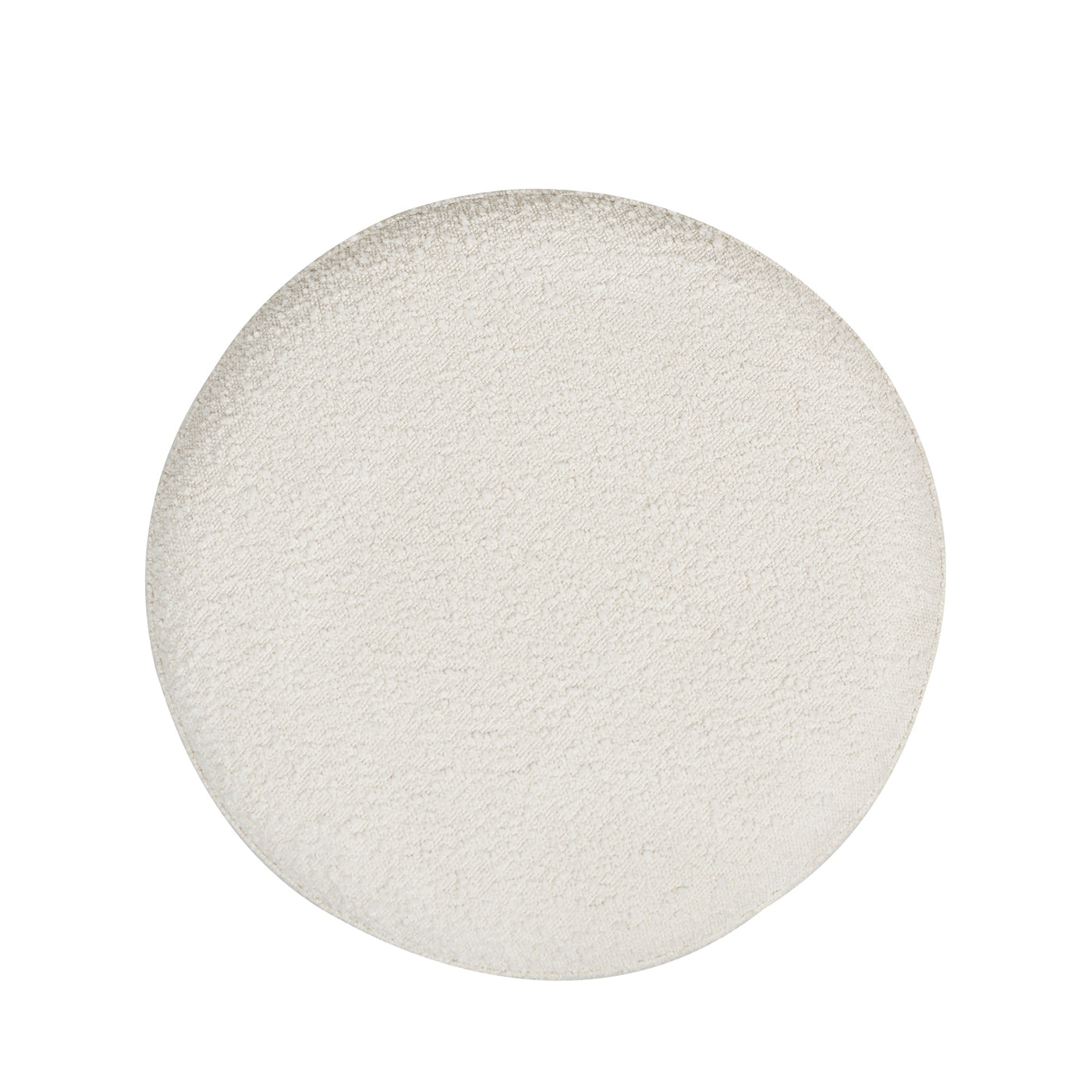 Fuji 19" Oversized Round Storage Ottoman, Ivory White Boucle