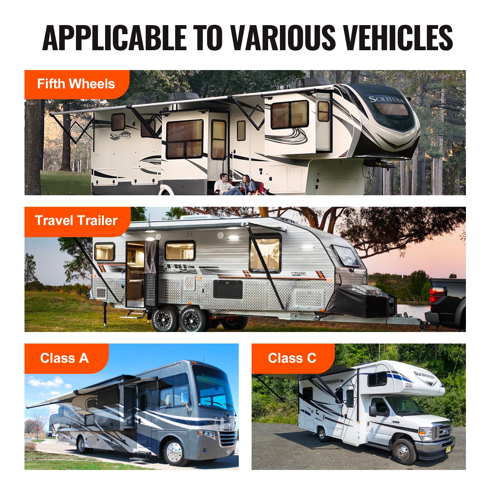 RV Leveling Pads, 9 Inch Round Landing Feet, Permanent Attached Jack Stabilizers, Rubber Jack Pads, 5000 lbs Capacity per RV Jack Pad, 5th Wheels, Travel Trailers, Class A/C Motorhomes (4-Pack)