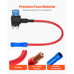12V Car Add-a-Circuit Fuse Tap 24 Pcs Mini ATO ATC ATM Blade Fuse Holder