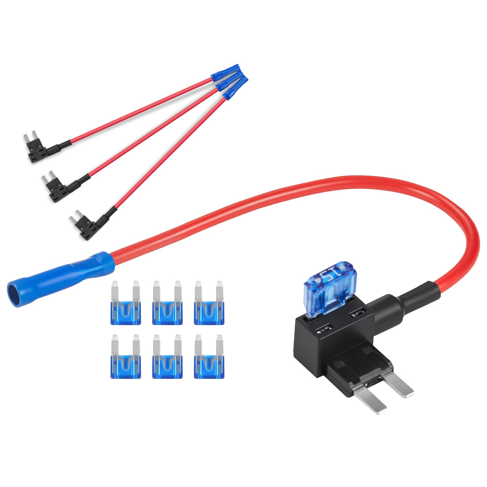 12V Car Add-a-Circuit Fuse Tap 24 Pcs Mini ATO ATC ATM Blade Fuse Holder