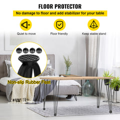 Hairpin Table Legs 36" Black Set of 4 Desk Legs 880lbs Load Capacity Hairpin Desk Legs 3 Rods for Bench Desk Dining End Table Chairs Carbon Steel DIY Heavy Duty Furniture Legs