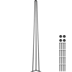 Hairpin Table Legs 36" Black Set of 4 Desk Legs 880lbs Load Capacity Hairpin Desk Legs 3 Rods for Bench Desk Dining End Table Chairs Carbon Steel DIY Heavy Duty Furniture Legs