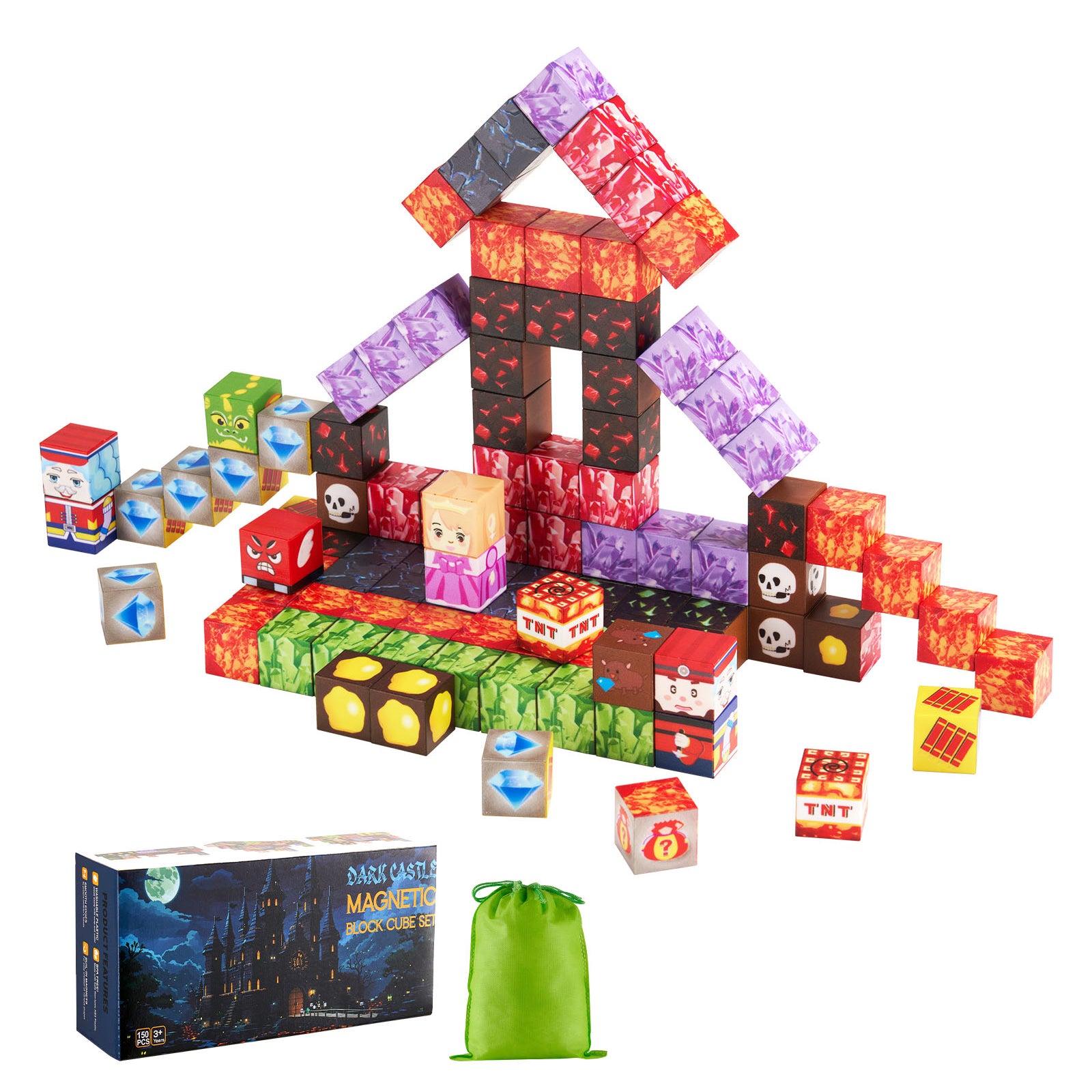 Magnetic Blocks 150 PCS Dark Castle Set STEM Montessori Sensory Toys