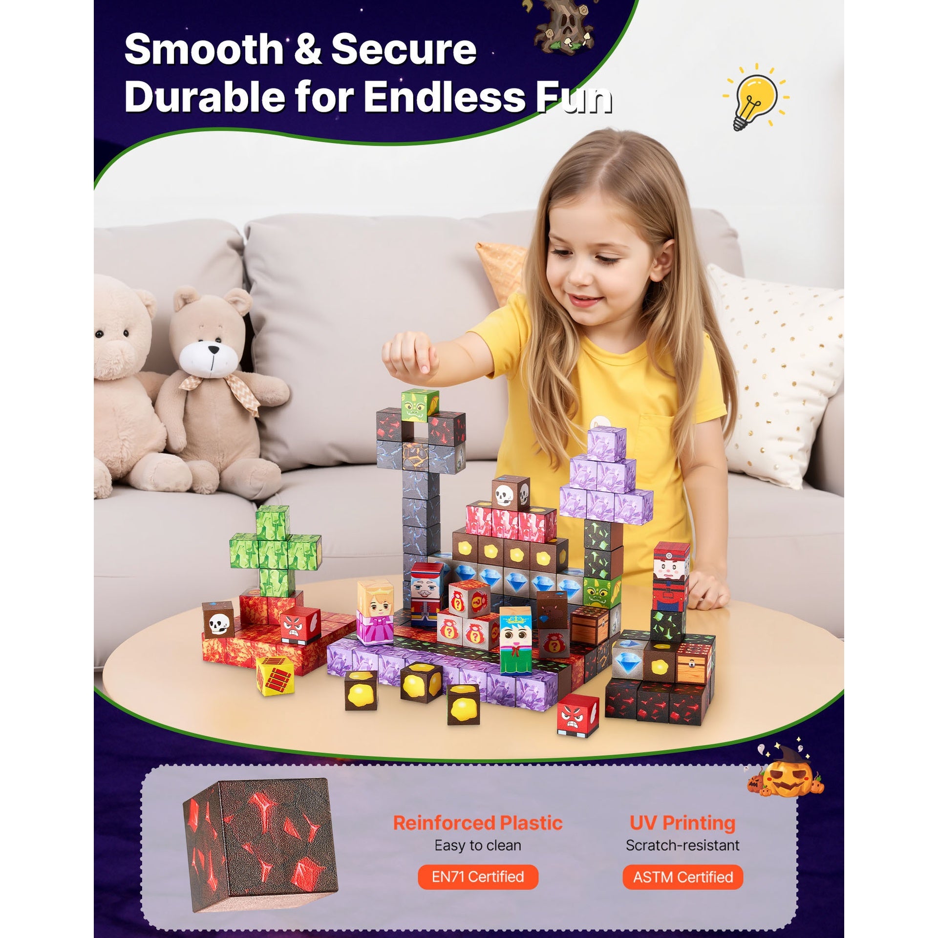 Magnetic Blocks 150 PCS Dark Castle Set STEM Montessori Sensory Toys