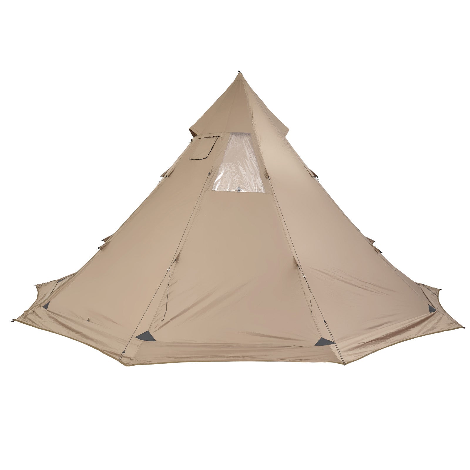Hot Tent for 4-6 Persons, Portable Winter Tipi Tent with Stove Jack, Waterproof Canvas Camping Tents, Lightweight 4 Season Shelter Tents for Hiking Fishing Backpacking, L Size