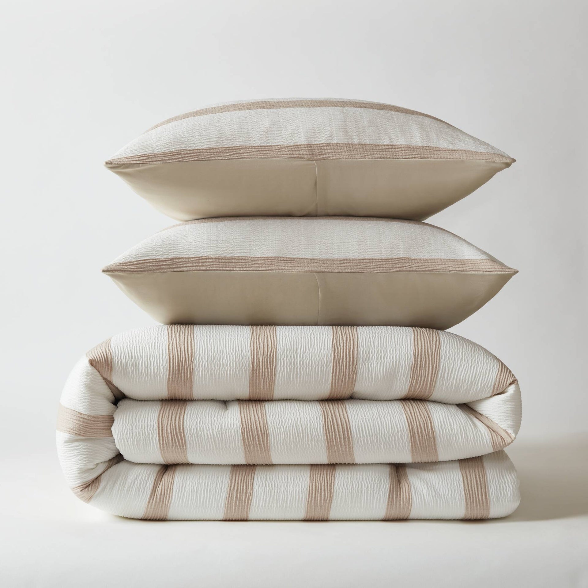 3-Piece Full/Queen Yarn-dyed striped comforter