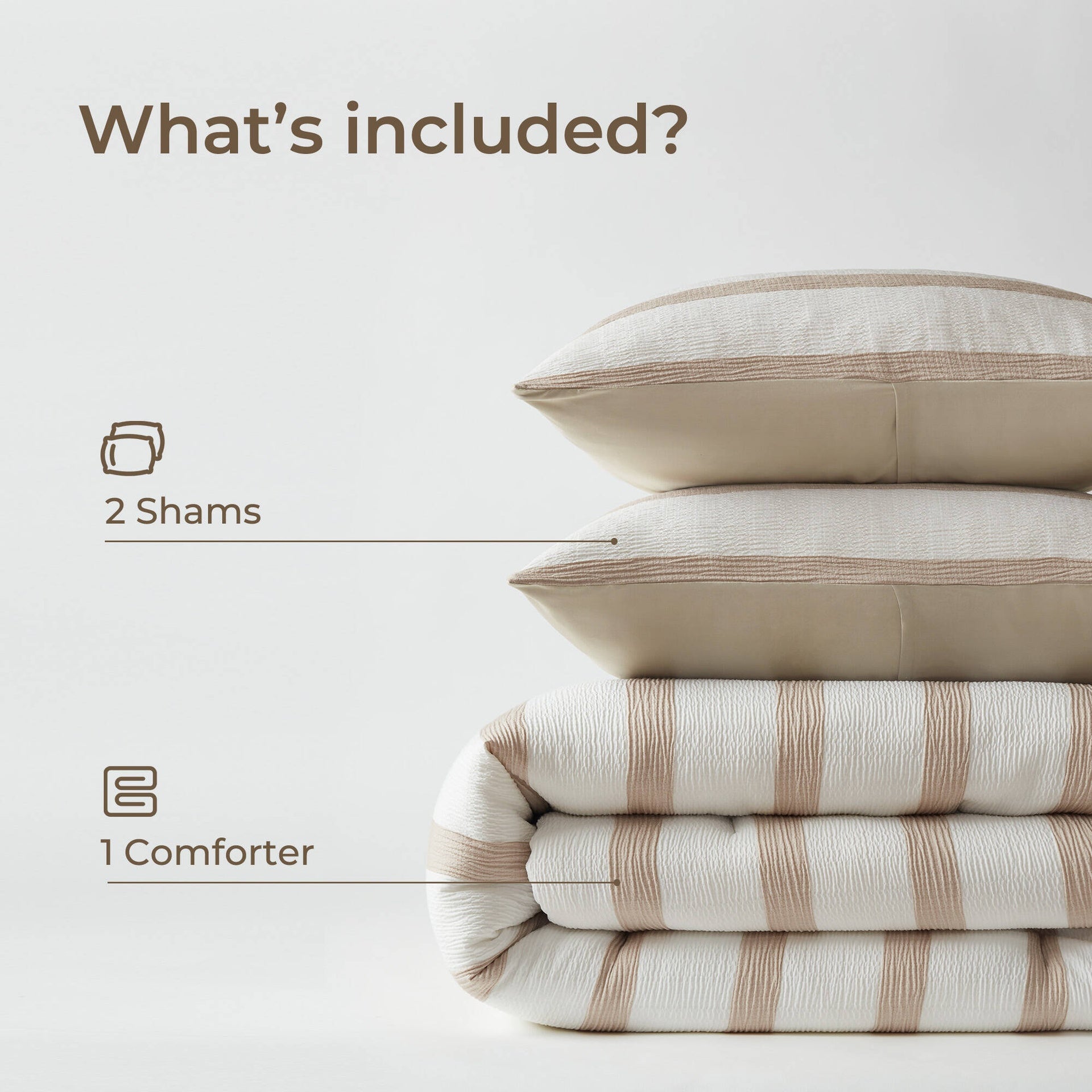 3-Piece Full/Queen Yarn-dyed striped comforter