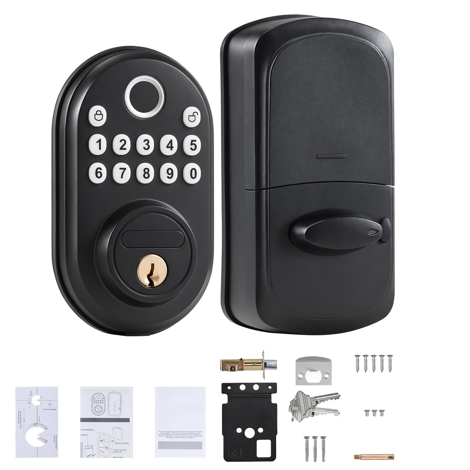 Fingerprint Door Lock Keyless Entry Door Lock Password and Key Unlock