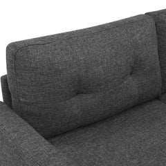 67.7" Wide Mid-Century Modern Upholstered Tufted Loveseat Sofa With Wooden Legs