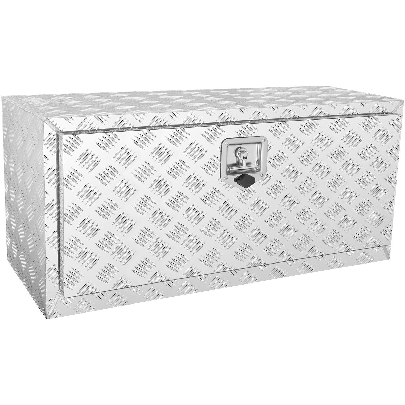 Underbody Truck Box, 36"×14"×16" Pickup Storage Box, Heavy Duty Aluminum Diamond Plate Tool Box with Lock and Keys, Waterproof Trailer Storage Box with T-Handle Latch for Truck, Van, Trailer