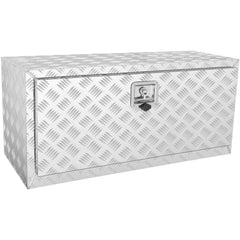 Underbody Truck Box, 36"×14"×16" Pickup Storage Box, Heavy Duty Aluminum Diamond Plate Tool Box with Lock and Keys, Waterproof Trailer Storage Box with T-Handle Latch for Truck, Van, Trailer