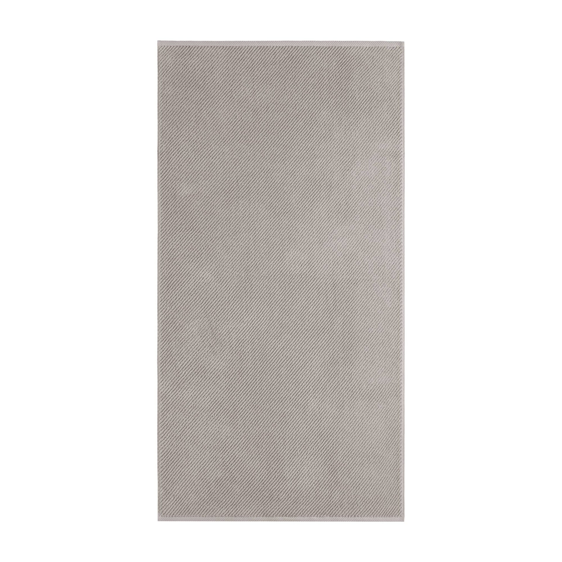 6-Piece 100% Cotton Quick Dry Diagonal Ribbed 6pcs Towel Set, Grey