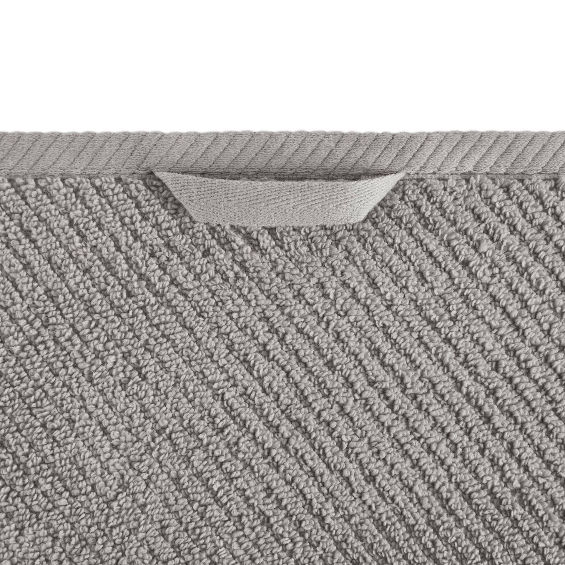 6-Piece 100% Cotton Quick Dry Diagonal Ribbed 6pcs Towel Set, Grey