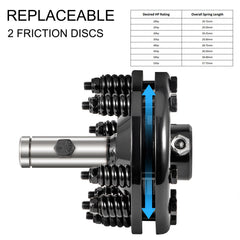 Slip Clutch, 1 3/8" PTO Slip Clutch, Smooth Round Ends PTO Friction Clutch, Carburized Steel Tractor Slip Clutch, Adjustable Rotary Cutter Slip Clutch, Black Brush Hog Slip Clutch for PTO Shaft