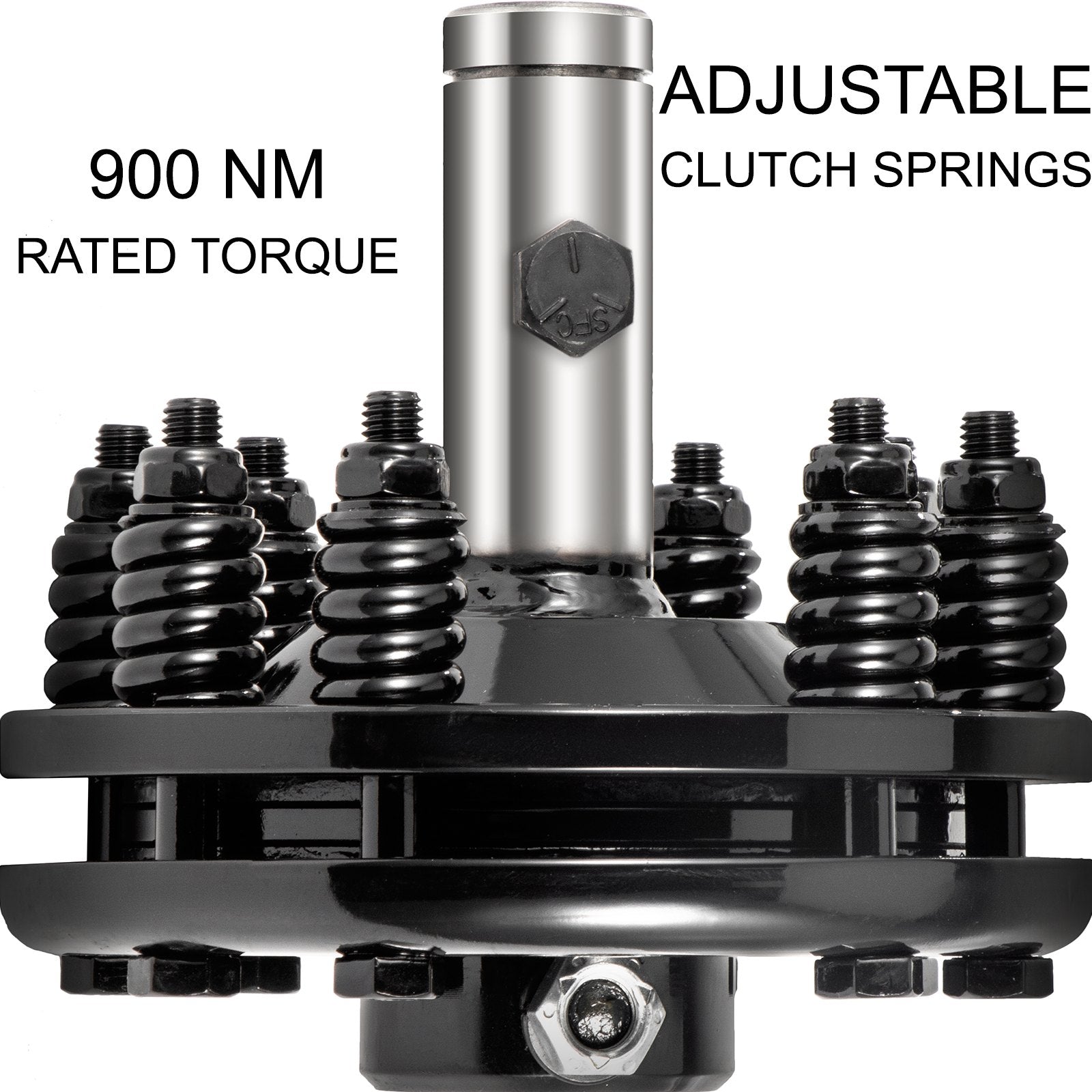 Slip Clutch, 1 3/8" PTO Slip Clutch, Smooth Round Ends PTO Friction Clutch, Carburized Steel Tractor Slip Clutch, Adjustable Rotary Cutter Slip Clutch, Black Brush Hog Slip Clutch for PTO Shaft