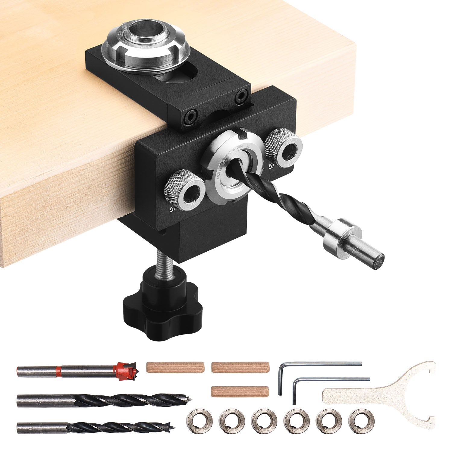 Doweling Jig Kit Self Centering Dowel Drill Jig with 3 Drill Bits Woodworking