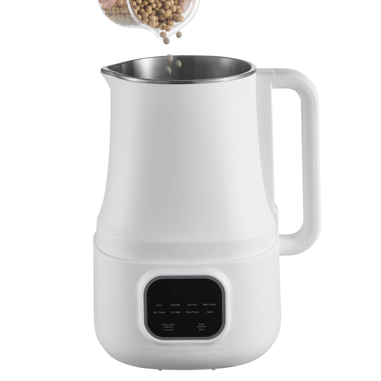 8-in-1 Nut Milk Maker, 34 oz Soy Milk Maker with 200W Blending, for Homemade Oat, Nut, Soy, Juice, Milkshake, Rice Cereal, Plant-Based Beverages with Self-Cleaning, Boil Water, 12-Hour Delay