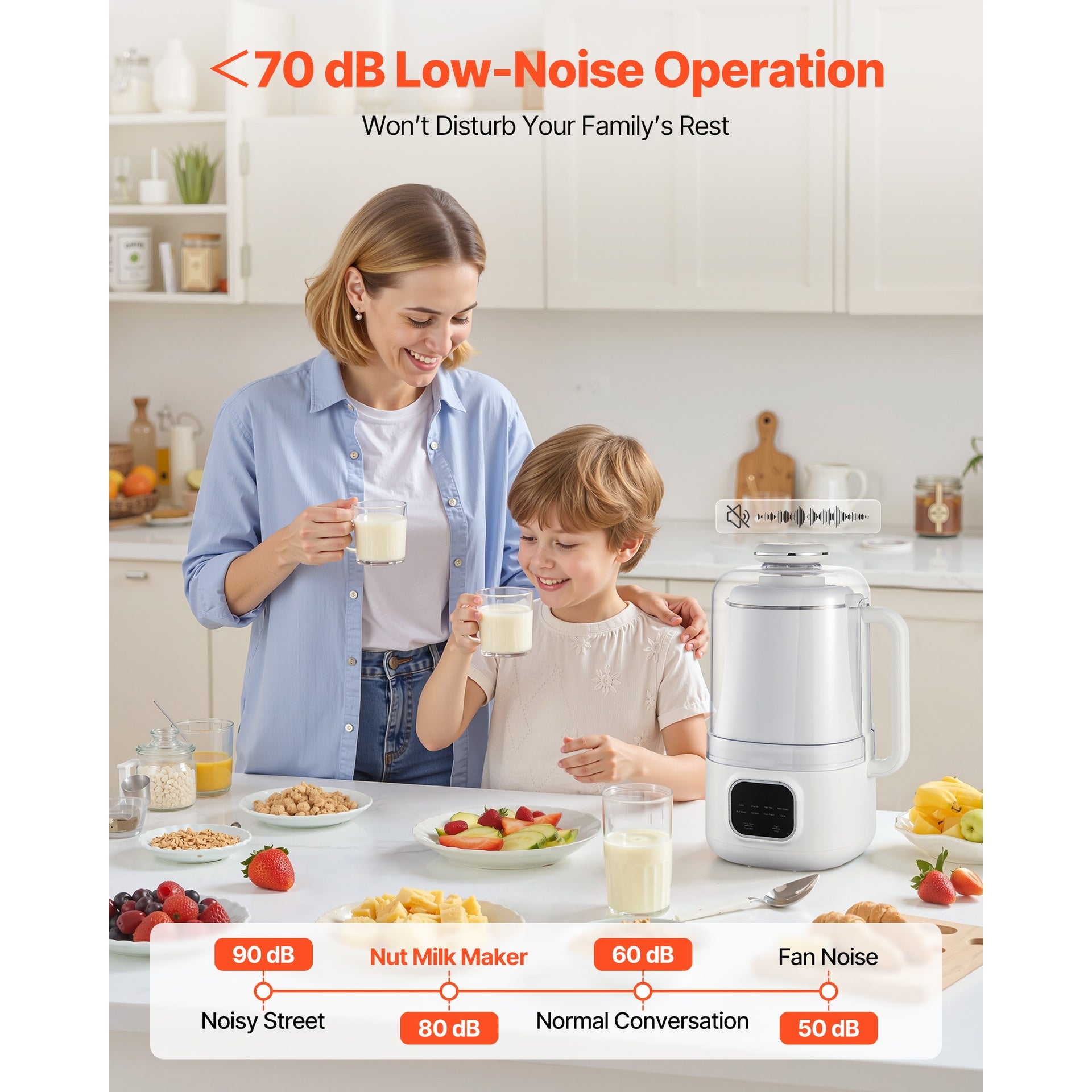 8-in-1 Nut Milk Maker, 34 oz Soy Milk Maker with 200W Blending, for Homemade Oat, Nut, Soy, Juice, Milkshake, Rice Cereal, Plant-Based Beverages with Self-Cleaning, Boil Water, 12-Hour Delay