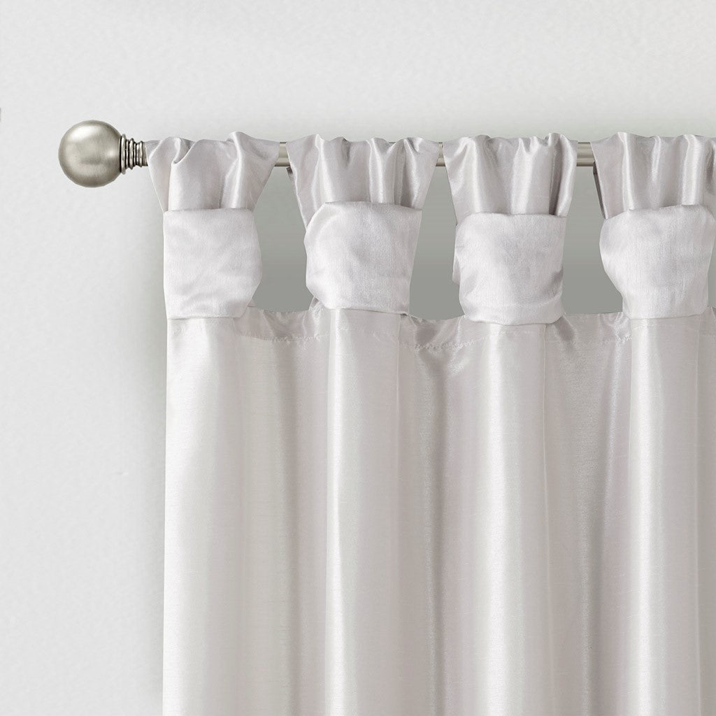 Twist Tab Lined Window Curtain Panel Silver 50x84"