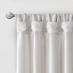 Twist Tab Lined Window Curtain Panel Silver 50x84"