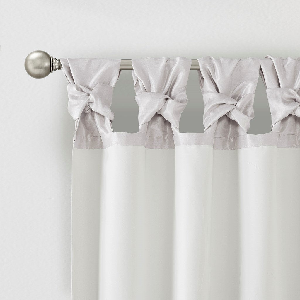 Twist Tab Lined Window Curtain Panel Silver 50x84"