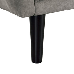 Futon Sofa Gray Color Converts into Bed Tufted Fabric Iron Leg Back Support 1pc Sofa Pocket Coil