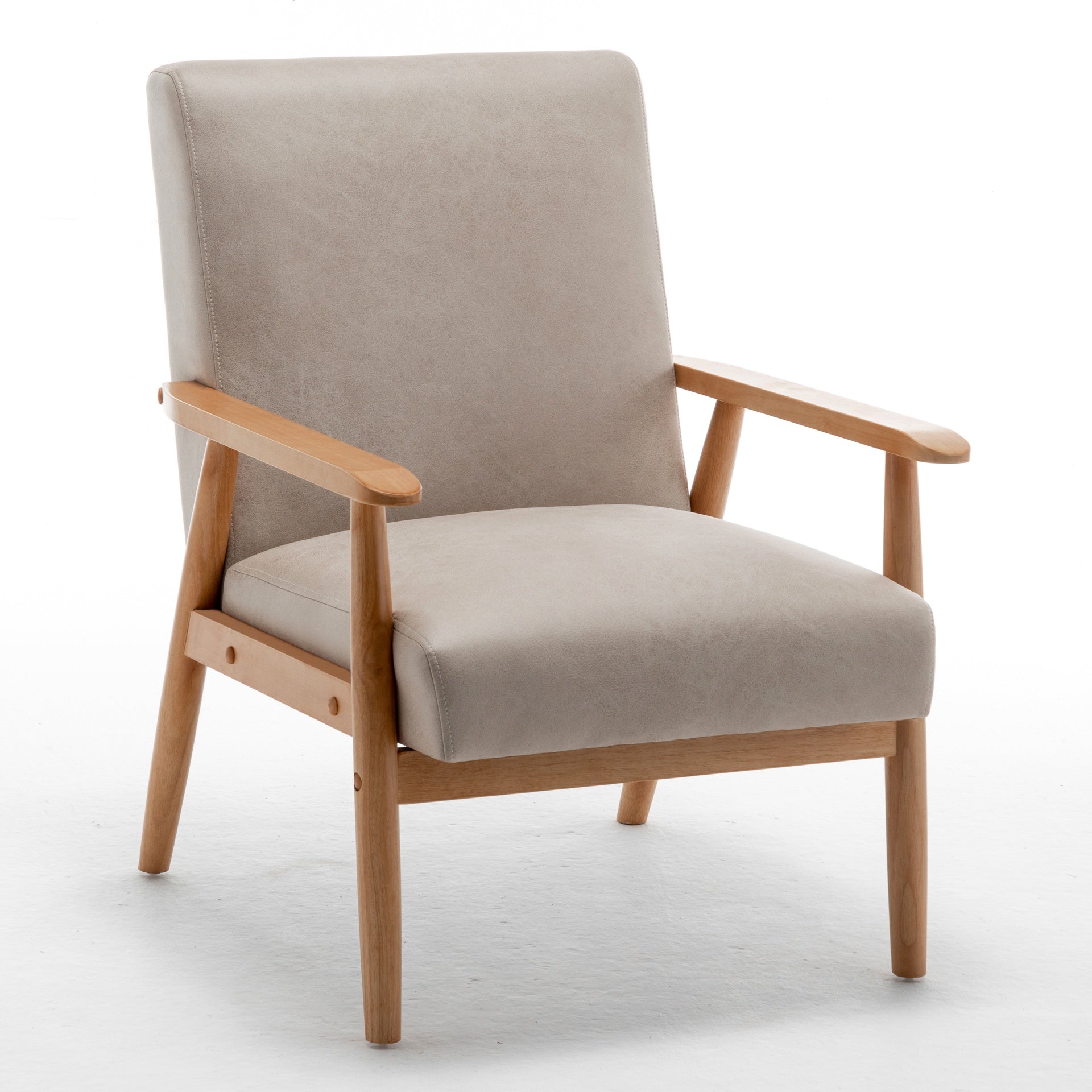 25.38'' Wide Classic Mid-Century Modern Arm Chair, Light Camel