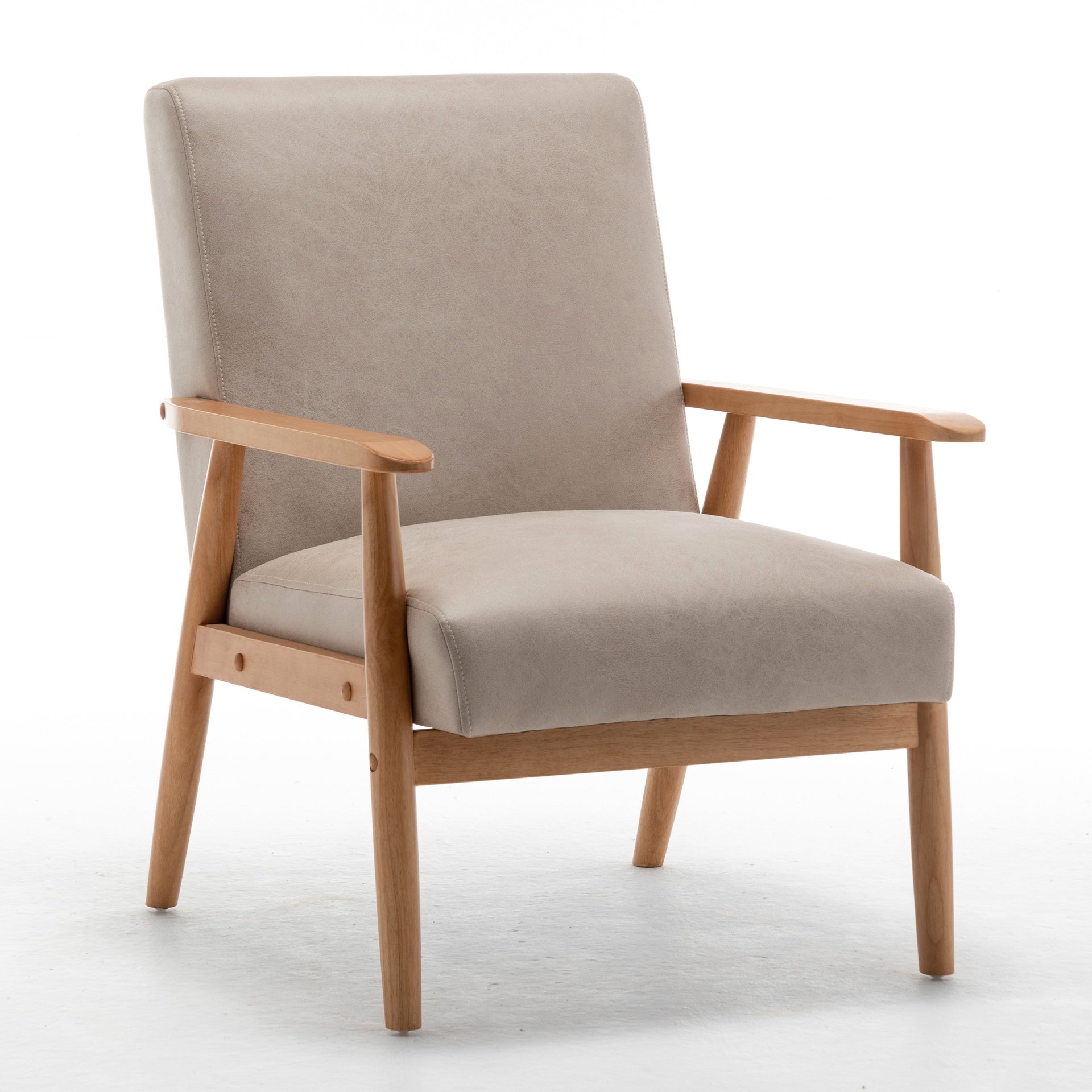 25.38'' Wide Classic Mid-Century Modern Arm Chair, Light Camel