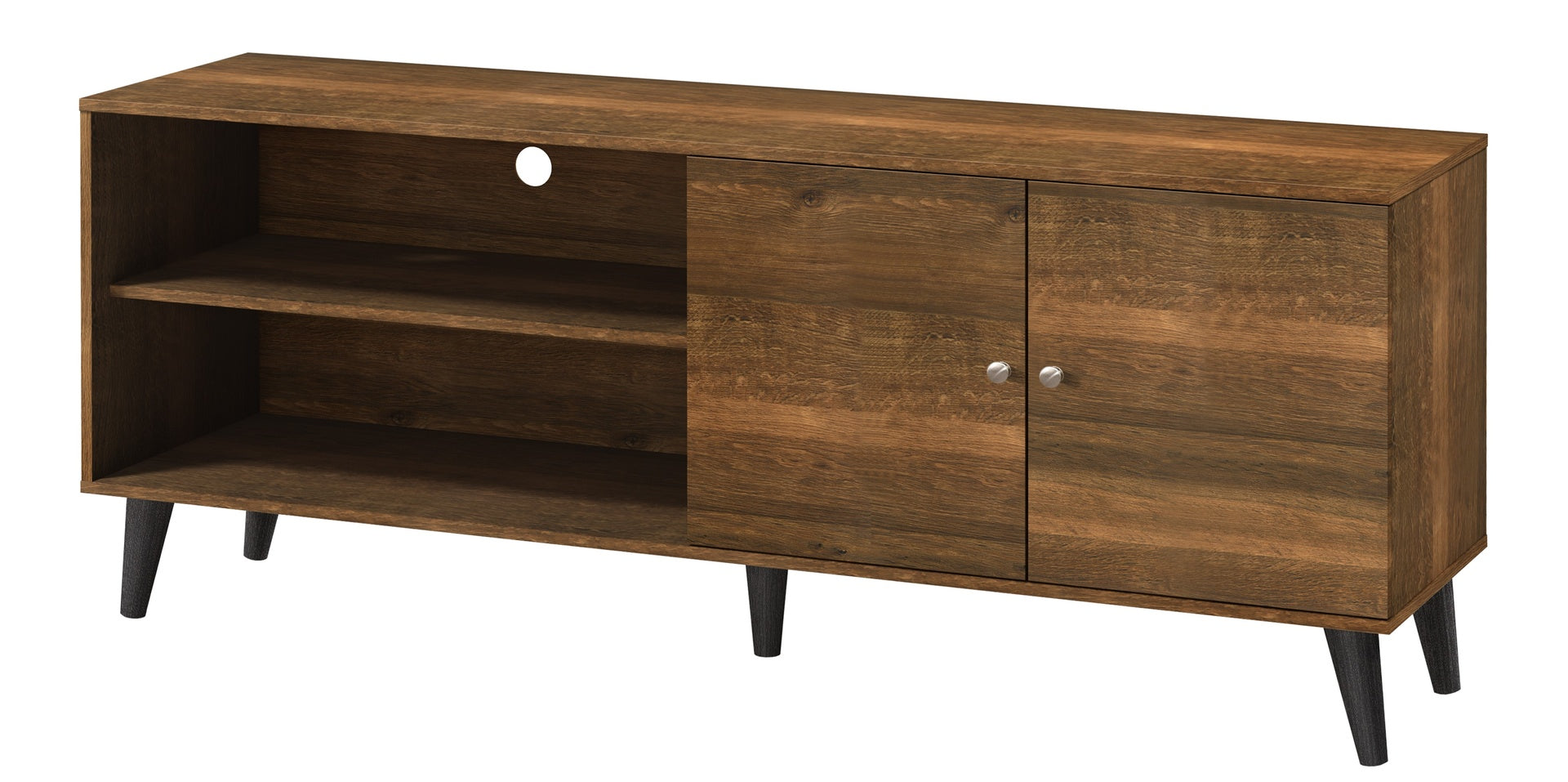 Amidon TV Stand for TVs up to 63", with 2 Storage Shelves& 1 Cabinet, Modern Entertainment Centre for TV in Living Room in  Brown