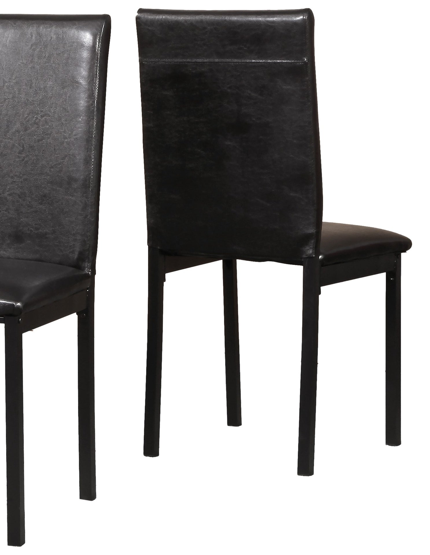 Noyes Faux Leather Seat Metal Frame Dining Chairs, Set of 4, Black
