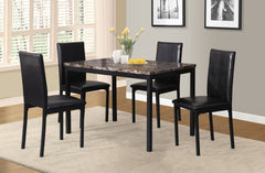 Noyes Faux Leather Seat Metal Frame Dining Chairs, Set of 4, Black
