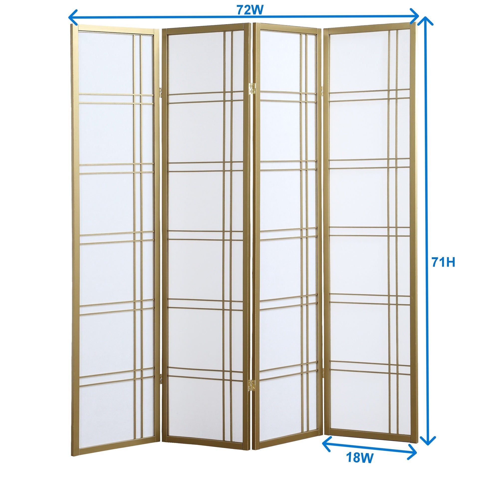 Seto 4-Panel Room Divider Screen, Silver
