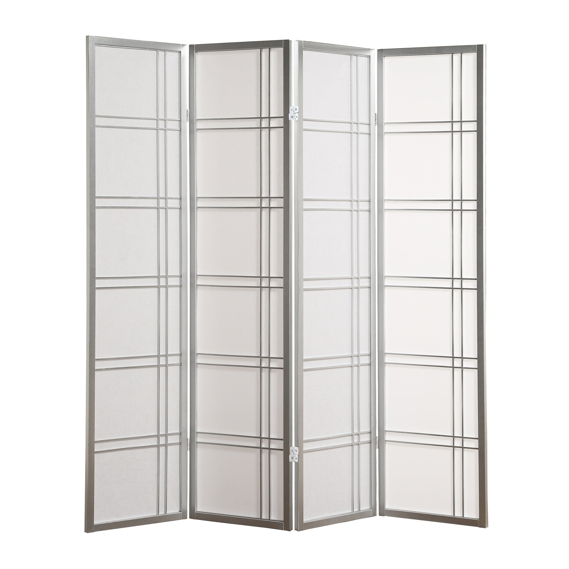 Seto 4-Panel Room Divider Screen, Silver