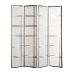 Seto 4-Panel Room Divider Screen, Silver