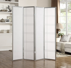 Seto 4-Panel Room Divider Screen, Silver