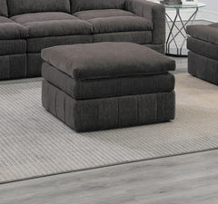 Contemporary 1pc Ottoman Modular Chair Sectional Sofa Living Room Furniture Mink Morgan Fabric- Suede