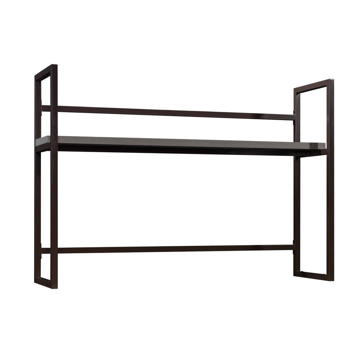 Hutch with 1-Inch Thick Top, Brown finish