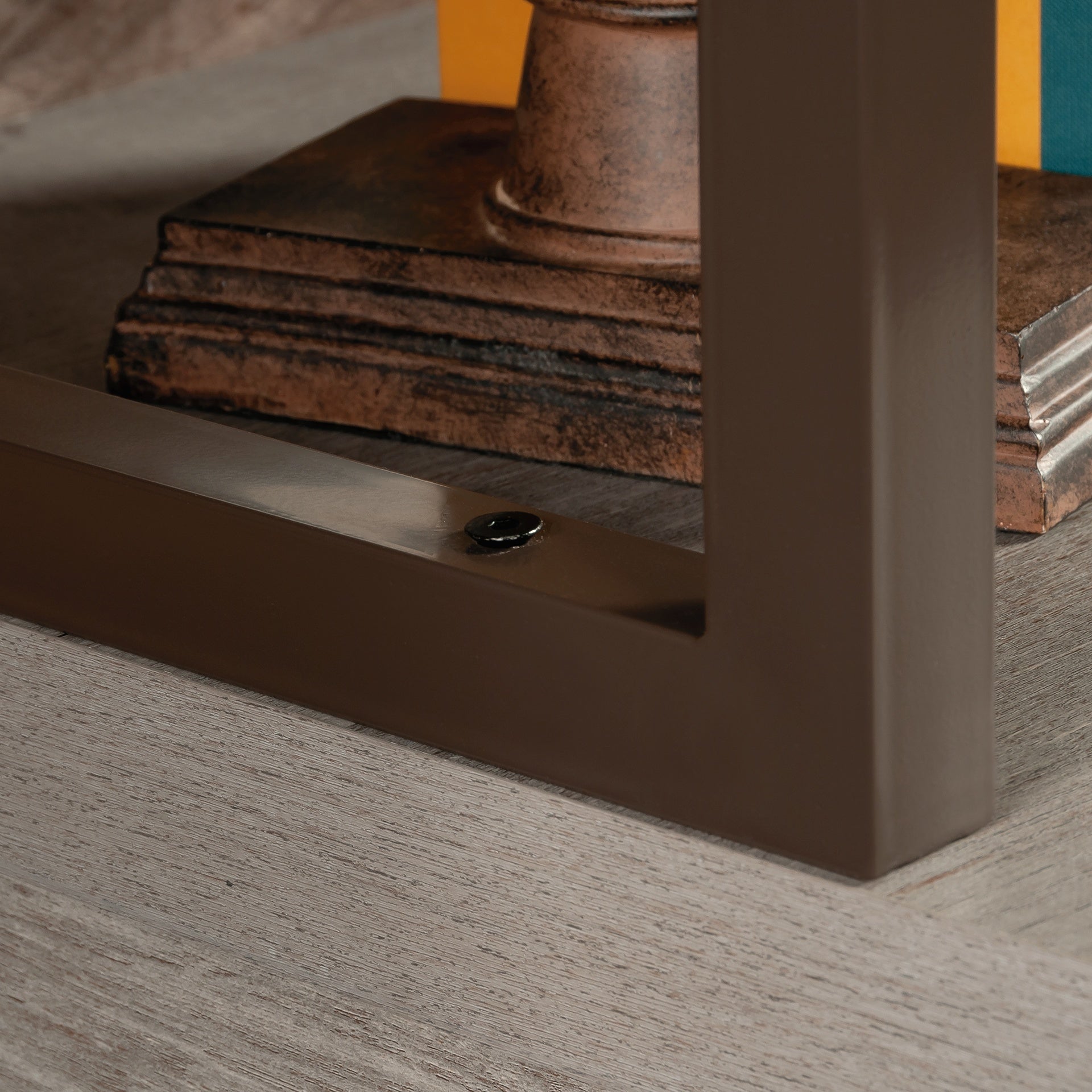 Hutch with 1-Inch Thick Top, Brown finish