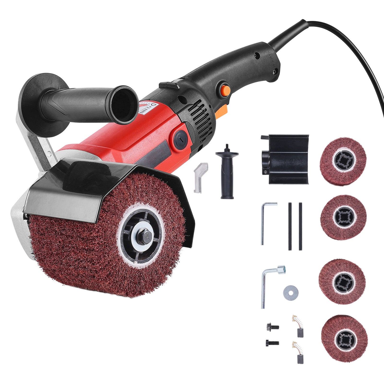 Burnishing Polishing Machine 1200W 6-Speed Electric Metal Polisher 4 Wheel